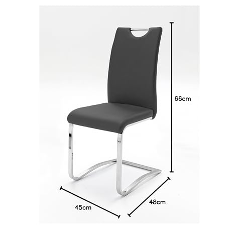 Robas Lund, chair, dining chair, swing chair Cologne, set of 2, black, 57 x 43 x 100 cm.