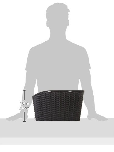Basil Weave WP bike basket - rear mounted - plastic weave - weatherproof - fixed installation - including mounting - black
