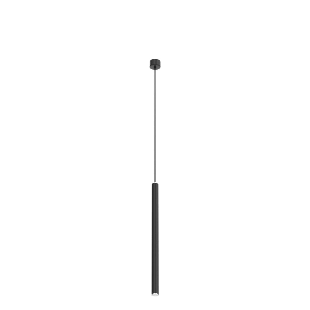 ACMHNC LED Pendant Light Black, Cylinder Hanging Lamp for Bedroom Dining Table Nightstand, 5W Adjustable Height Pendant Light, 110-230V, Warm White 3000K, 30cm