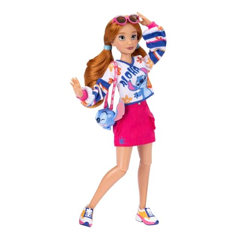 Disney ILY 4EVER Fashion Dolls feature Stitch with Red Hair. Standing at 11.5" with 13 points of articulation, they come with two complete mix-and-match outfits and a glittery Mickey ring.