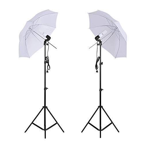 Photography kit 1.8m * 2.7m black white green cotton backdrops 6 set fish-like clamps 2 set 33-inch white softlight umbrellas
