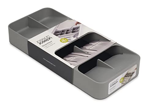 Joseph Joseph Drawer Store - Large, compact cutlery drawer organizer, 8 compartments, for 48 pieces - Gray