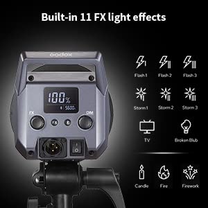 2 Pack GODOX LA150D LED Video Light Kit, Litemons LED Continuous Light with softbox light stands for photo studio