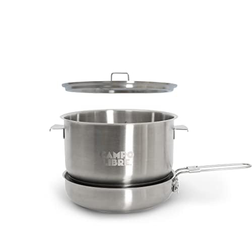 Campo Libre.® Enzo I Stainless steel camping cookware I compact outdoor cooking set I induction-compatible I perfect for camping stoves I 6 or 8 pieces.