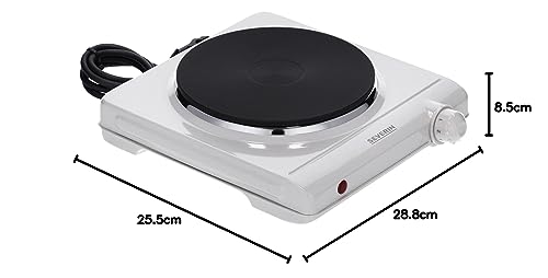 SEVERIN hot plate for kitchen, office or camping, small hob with stepless temperature control, camping stove for one pot, white, 1,500 W, KP 1091