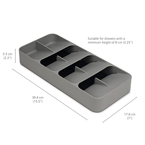 Joseph Joseph Drawer Store - Large, compact cutlery drawer organizer, 8 compartments, for 48 pieces - Gray