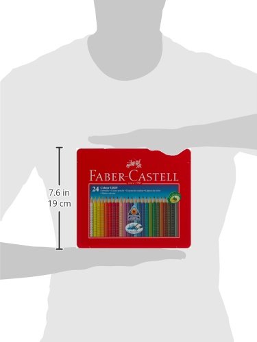 Faber-Castell 112423 - Colored pencils Colour GRIP 2001, 24-piece metal case