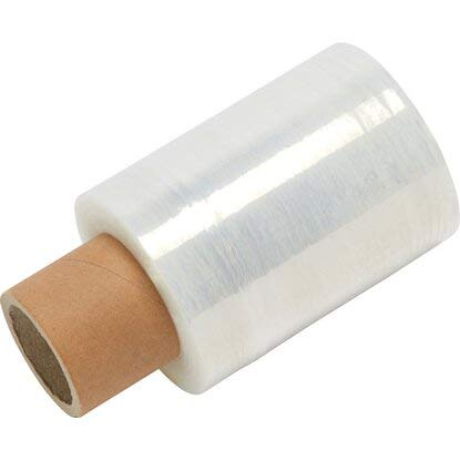 10 rolls of mini stretch film + dispenser. Hand stretch film transparent 100mm 23µm with 150m (0.015 Euro/m)