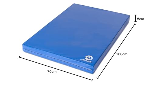 Jeflex - Blue soft floor mat & gymnastics mat 100 x 70 x 8 cm MADE IN GERMANY/Children's gymnastics mat/space-saving fitness mat & yoga mat/thick sports mat for kids' room