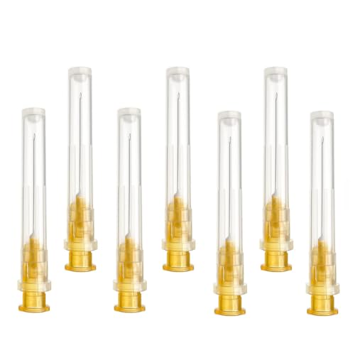 100 pieces of 25G x 5/8" (16mm) stainless steel dispensing tubes, different sizes: 18G/20G/21G/22G/23G/25G/26G/27G/30G, individually packaged, refill tubes for industrial, scientific laboratories, for hobby and home use.
