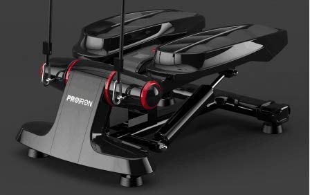 PROIRON Swing Stepper for Home - 120kg with Display for Leg and Butt Training, Mini Twister Cardio - Wear-free Hydraulic Cylinders - Noiseless