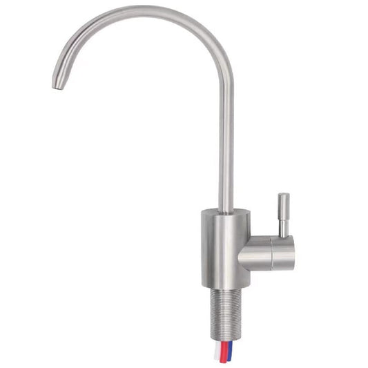 AORA® One-Way Faucet Solid Stainless Steel SOFIA compatible with AMWAY eSPRING water filter and other filter systems | Non-pressure Single Handle Faucet | Outlet tap for osmosis system | (Solid Stainless Steel SOFIA)
