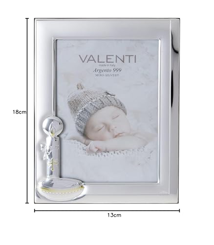 Valenti&Co silver picture frame, 13 x 18 cm, perfect as a gift for a child's christening.