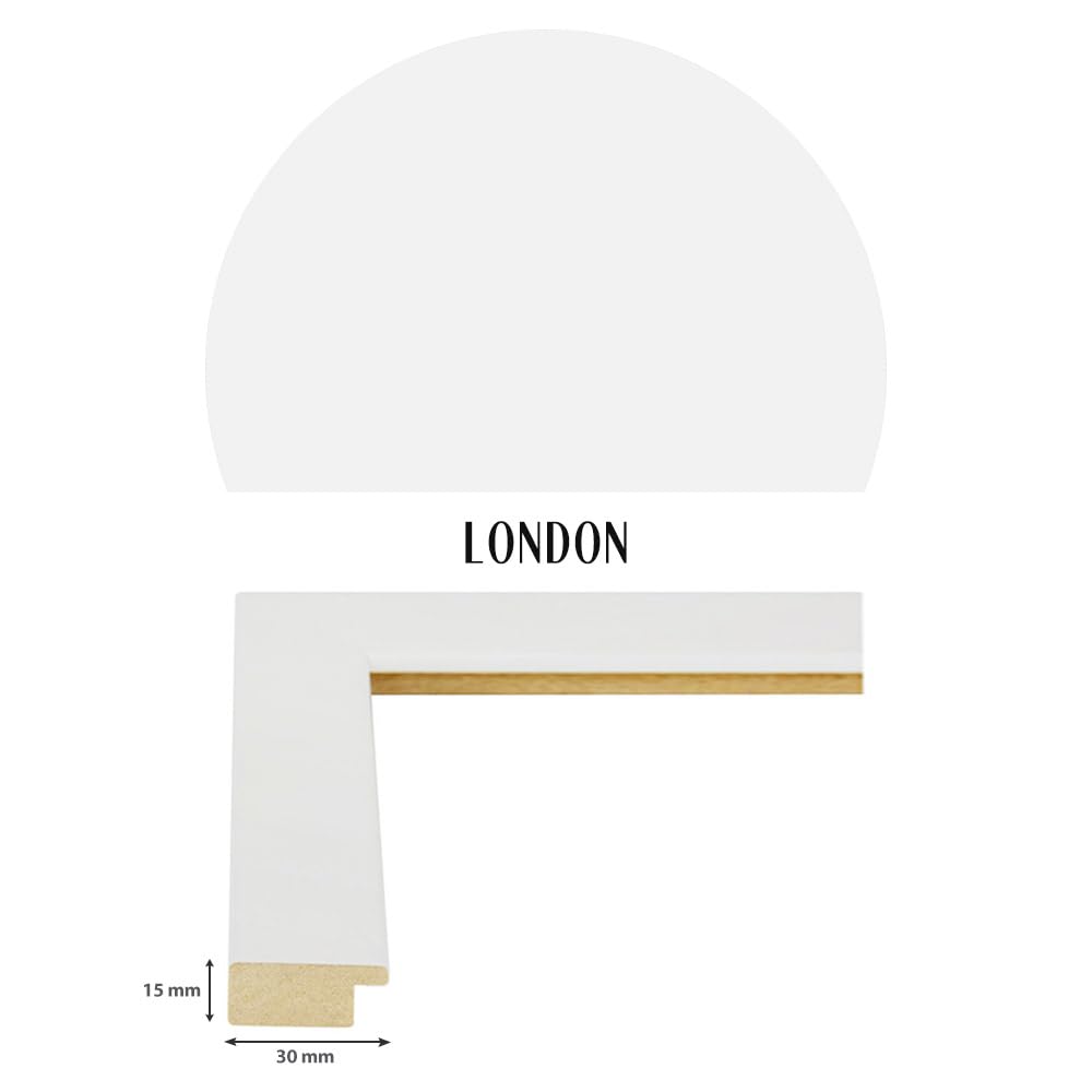 Picture shop-24 Puzzle frame London for puzzles approx. 500-1000 pieces 50x70cm 70x50cm White with acrylic glass