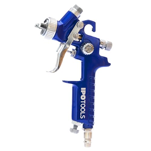 IPOTOOLS Mini HVLP paint spray gun spray gun 0.5mm nozzle - H2000 professional paint spraying system spray gun with 125 ml plastic cup and stainless steel nozzle 0.5mm