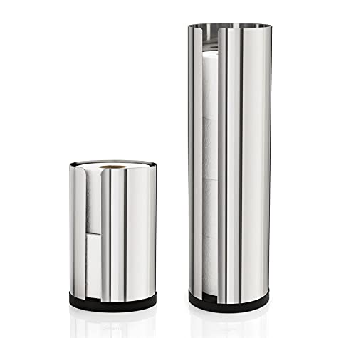 blomus -NEXIO- toilet paper holder made of polished stainless steel, holds up to 4 rolls, modern bathroom accessory without mounting (H / W / D: 45.5 x 13.5 x 13.5 cm, stainless steel, 66658)