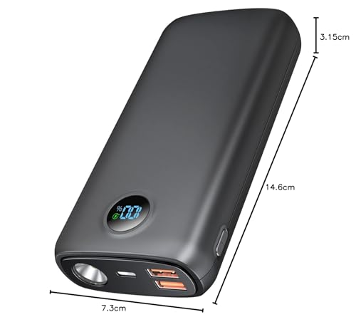 debopo Power Bank, 27000mAh 30W PD3.0 QC4.0 4.5A Fast Charging, USB C Input and Output External Battery with 3W Bright Flashlight, Led Display for Smartphones, Tablets, and more.