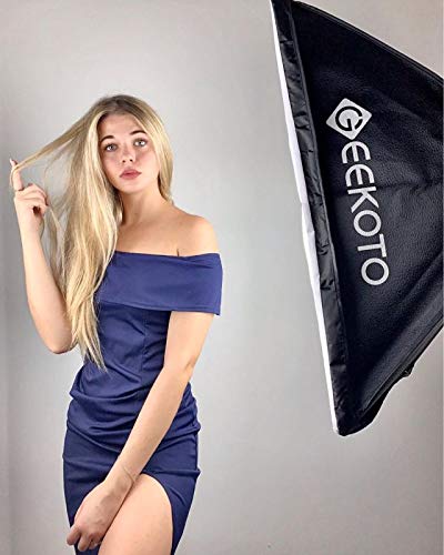 GEEKOTO Softbox Set Photo Studio 50 x 70cm, Continuous Light Studio Lighting Set with 2 Softbox Lamps E27 85W 5500K, 2m Fully Adjustable Light Stands for Studio Portraits, Product Photography, Fashion Photos, etc.
