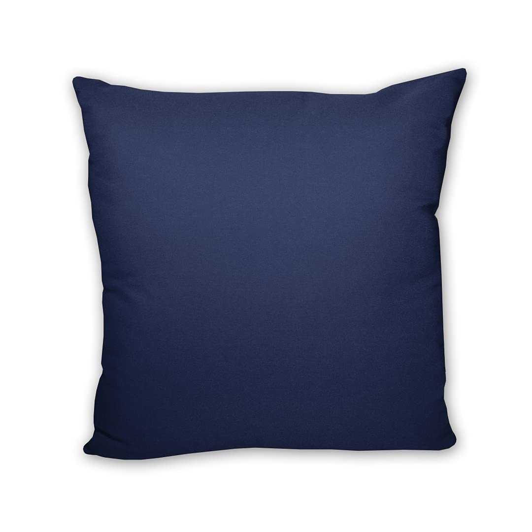 LOOXIS Personalized photo & text printed pillow, customizable – 40x40 cm, colored backside, linen texture – Gift idea for men, women, anniversary, birthday, housewarming – Midnight Blue.
