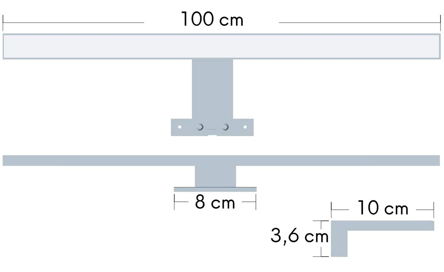 calf | 100cm LED bathroom light mirror light mirror light 230V, chromed, neutral white