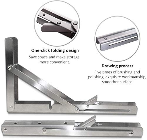 Professional folding bracket heavy duty, 300mm stainless steel folding bracket table folding shelf brackets folding bracket shelf supports for benches and shelves