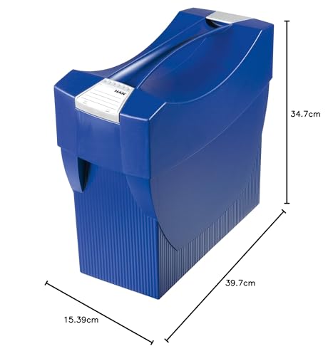 HAN Suspension File Box SWING-PLUS - For the mobile office. Practical box with lid for folders and documents, blue, 1901-14