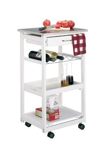 Zeller 13772 kitchen trolley with stainless steel top, white, approx. 47 x 37 x 82 cm