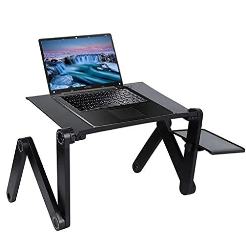 Retoo laptop desk for bed, height adjustable laptop bed table, adjustable laptop stand, portable notebook stand with folding legs, laptop table for sofa, notebook table, black.