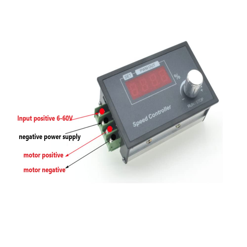 Aideepen PWM Motor Speed Controller, DC 6-60V 12V 24V 36V 48V 30A DC Motor Speed Controller, Adjustable Speed Continuous Controller Motor Knob