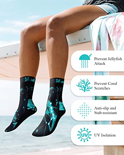 Summshall 3mm neoprene socks for men and women, keep warm neoprene socks with anti-slip sole. Durable neoprene socks ideal for water sports.