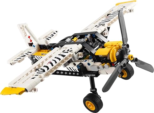 LEGO Technic Propeller Plane, Buildable Plane Toy for Kids, Gift for Boys and Girls aged 8+, Model aircraft with spinning propeller and 4-cylinder piston engine 42198