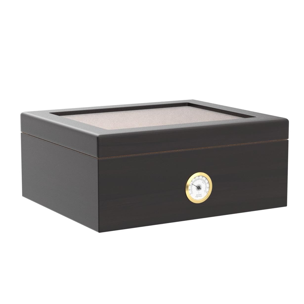 Slege cigar humidors, humidor cigars, Spanish cedar wooden cigar box with humidor humidifier, hygrometer, divider, men's gift cigar accessories (30-50 cigars) black.