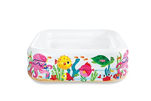 Intex 57471NP - Inflatable Aquarium Pool, Vinyl, Multicolored, 159x159x50 cm