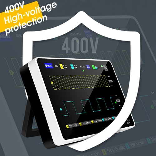 SURLABA Digital Tablet Oscilloscope, Touchscreen oscilloscope 100MHz bandwidth with 2 channels, 1GSa/s sampling rate, 240kbit storage depth, trigger mode Auto/Normal/Single for DIY, home use.