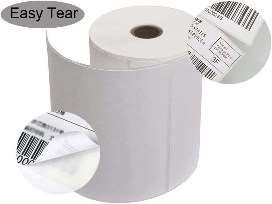 4 Rolls of 4" x 6" (100mm x 150mm) Direct Thermal Shipping Labels Adhesive Labels for Mailing Addresses Shipping Labels (250 Sheets/Rolls)