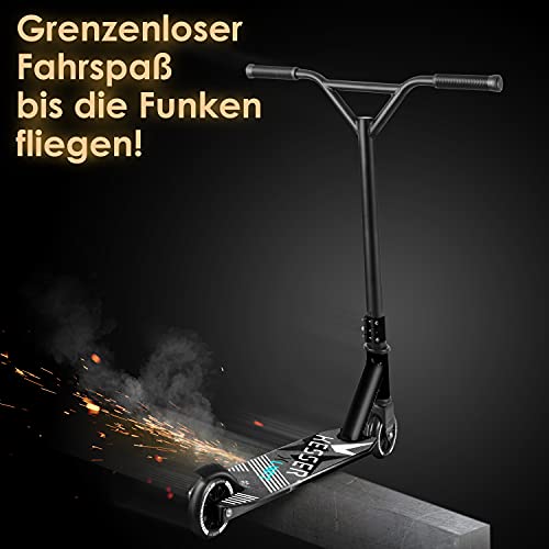KESSER® Stunt Scooter X-Limit - 360° Steering Robust Fun Scooter with ABEC 9 bearings, 100mm PU wheels, Kick Scooter, Trick Roller for Kids Adults (Matte)