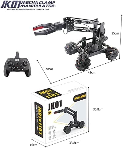Robot kit, robot toy, experiments for kids 8+, 2-in-1 robot arm car with electronic programming and remote control, STEM kids' toy, birthday gifts for kids.
