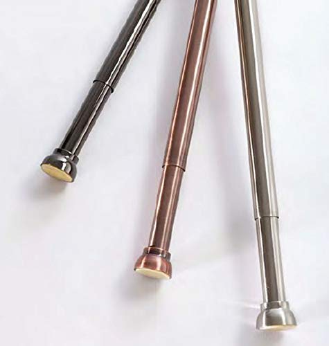 Spirella telescopic rod Crete | Shower curtain rod without drilling | Tension rod, adjustable by twisting, secure hold | as a shower rod, clothes rod | Copper 75-125 cm, Aluminum, Brown
