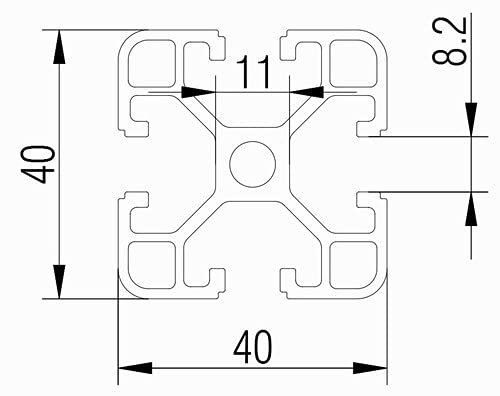 12 pieces of aluminum profile construction profile with slot 8, 40x40, cut to a length of 300 mm.