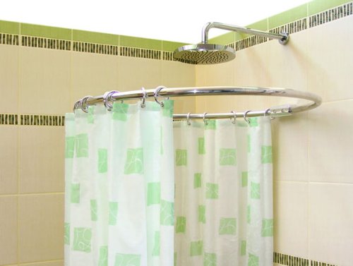 ALUMINUM ROD White ROUND Ø 80 cm SHOWER CURTAIN ROD ANGLE ROD FOR SHOWER CURTAIN Shower Ring Curtain Rod