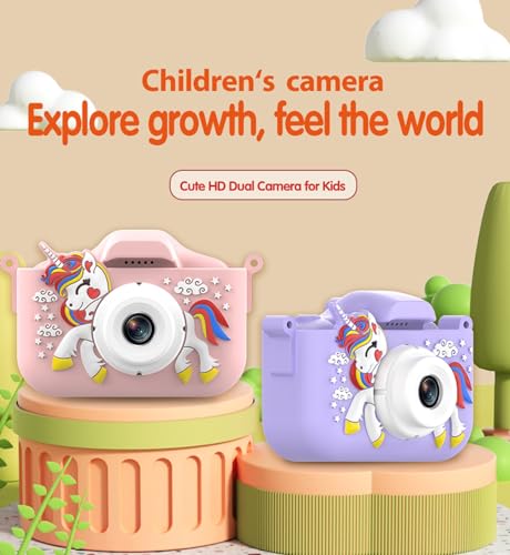 Kids camera with video function, girls' gifts/horse toy camera/1080p HD pixels + 32GB card, gifts for 3 4 5 6 7 8 year old boys and girls, kids for birthday gift Christmas