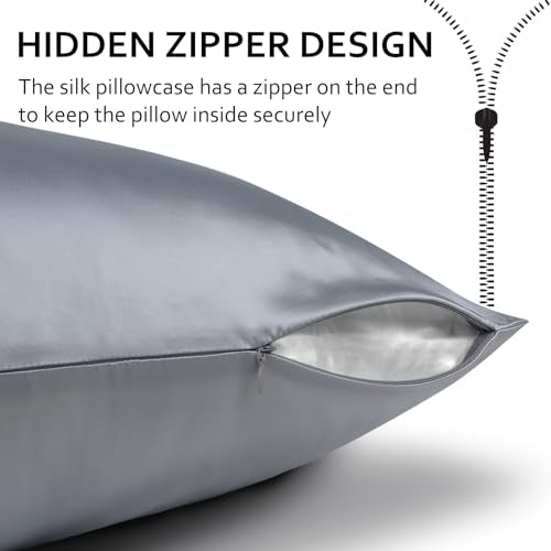 Ravmix silk pillowcases for hair and skin, with hidden zipper, both sides silk