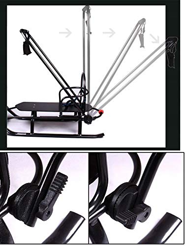3-in-1 children's sledge with backrest, footmuff, push handle, and aluminum buckle (black & graphite)