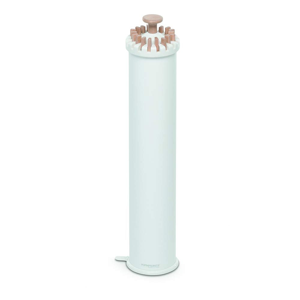 Foppapedretti Octopus Myhome laundry stand, made of aluminum/PVC/beech wood, white, measuring 112 x 112 x 121 cm, with a natural color shelf.
