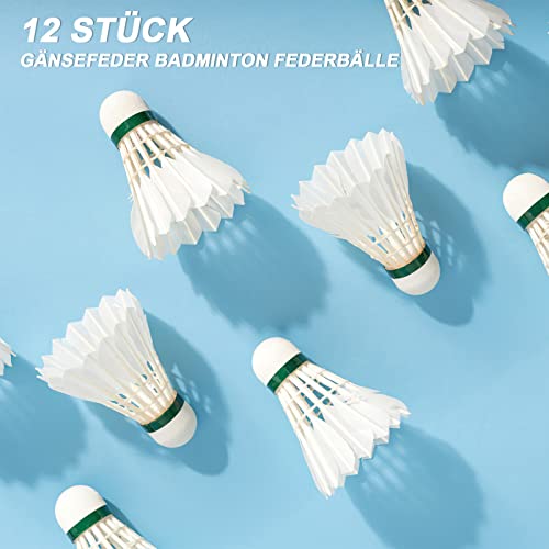 Philonext Badminton Goose Feathers, Sturdy and Durable, for Sports, Training, Badminton Shuttles, for Indoor and Outdoor Play, Shuttlecocks, Sports, Training, Badminton.