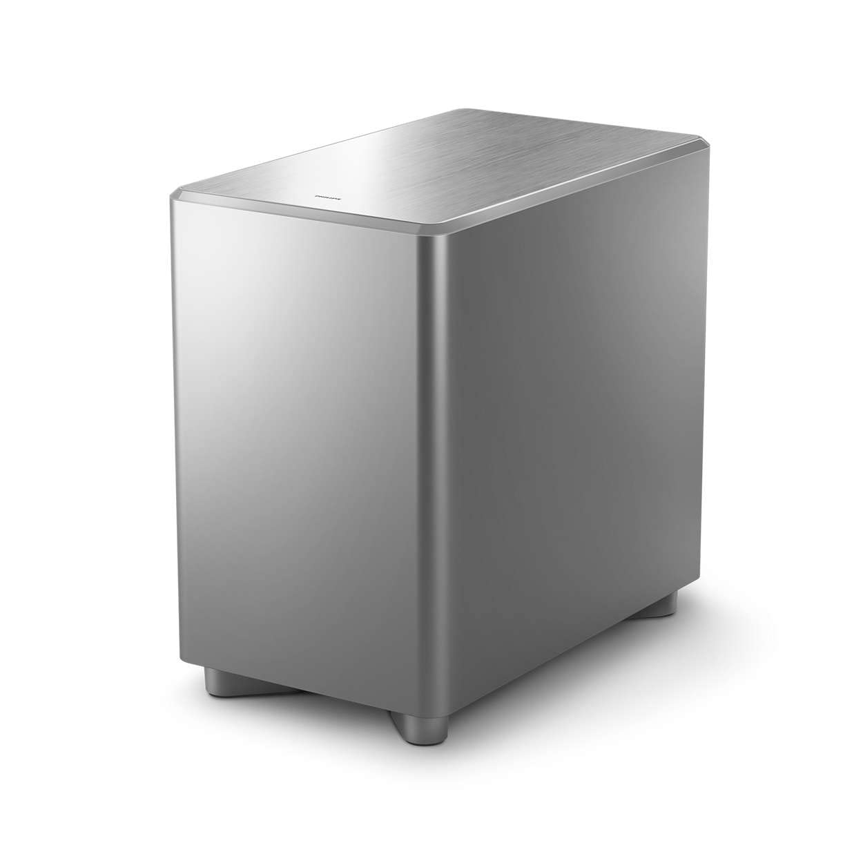 Philips TAW8506 Wireless Subwoofer, 20cm subwoofer for Philips TV, 300W max, Super Bass subwoofer for home cinema, DTS PlayFi, Dimensions: 24 x 39 x 40 cm, Silver design, TAW8506/10