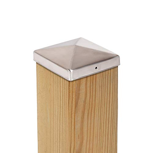 6 x Post Cap Pyramid 121 x 121 mm Stainless Steel