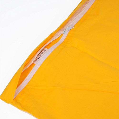 WOLTU® 8X Pillowcase Cushion Cover 100% Cotton with Zipper, 8 Pack Sofa Cushion Decorative Pillow Case Cover, 60x60 cm, Yellow