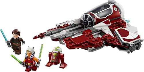 LEGO Star Wars 75401 Ahsoka's Jedi Interceptor, Starfighter for The Clone Wars fans, with Ahsoka Tano & Anakin Skywalker minifigures, lightsabers, and R7-A7, for boys and girls ages 8+.