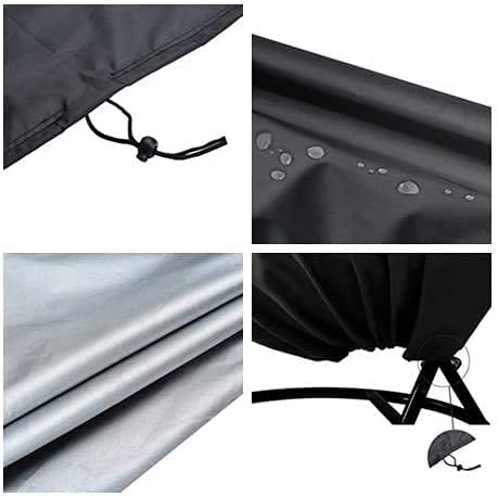 Hanging Chair Cover, longziming Large Cover for Hanging Chair Oxford Waterproof, Windproof, UV Resistant, with PVC Coating, Drawstring Black (200 x 230 cm)